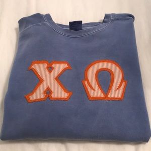 Comfort Colors Chi Omega Letter Sweatshirt